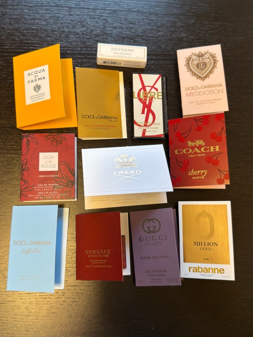Set x12 dolce gucci coach rabanne libre ysl creed new